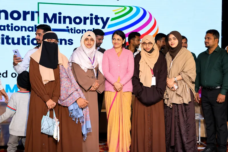 Conference Group Portrait with Colorful Backdrop
