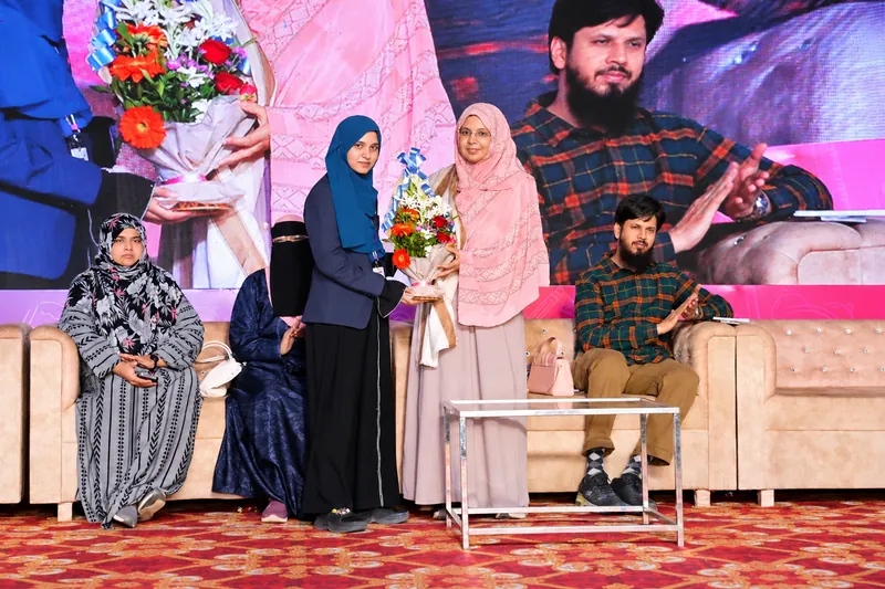 Bouquet Presentation on a Colorful Ceremony Stage