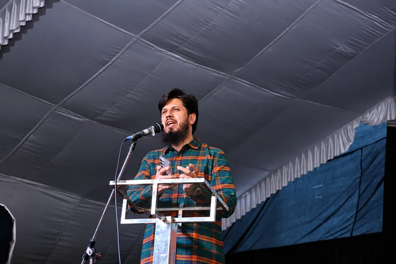 Passionate Speaker at Tented Event